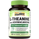 Vitalibre L Theanine Supplément 200mg, 7 en 1 L-Theanine avec Magnésium Glycinate, Ashwagandha, Inositol, Vitamine B1 B2 B6.