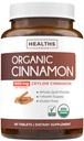 Pilules de cannelle bio de l'USDA - supplément de cannelle de Ceylan de haute puissance avec 1000mg par portion pour le soutien antioxydant complet du corps - Végétalien non-OGM cGMP Made & Lab Vérifié (1 mois d'approvisionnement)