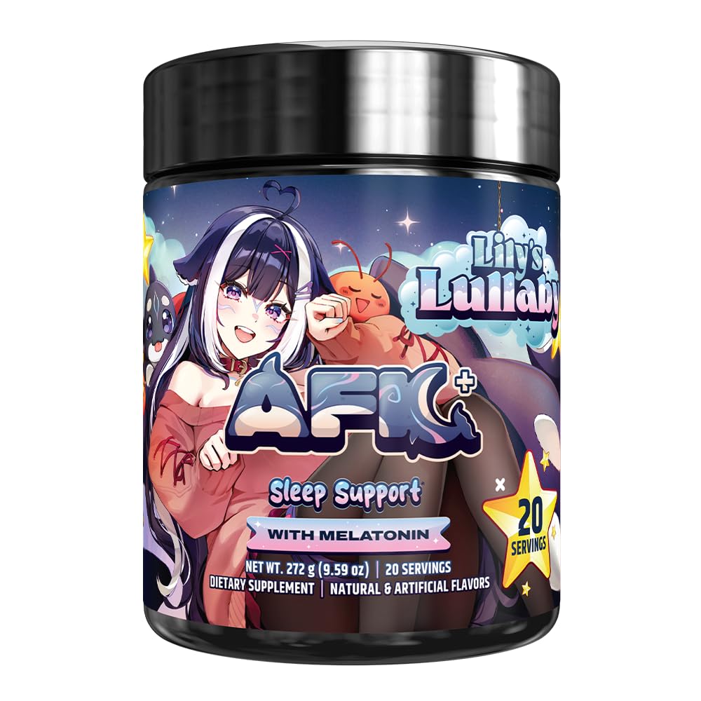 Gamer Supps AFK+® (with Melatonin): Lily's Lullaby Hot Cocoa by Shylily - 20 Servings - Keto Friendly Magnesium-Focused Sleep Support Supplement, Apigenin, Sugar Free