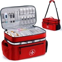 BAGSFY Travel Medicine Bag Organizer, Sacchetto Medico Vuoto, Bottiglia di Pillola Organizzatore per la casa, Grande stoccaggio di farmaci, Custodia di trasporto di viaggio Borsa di primo soccorso Bags vuoto, Kit di emergenza.