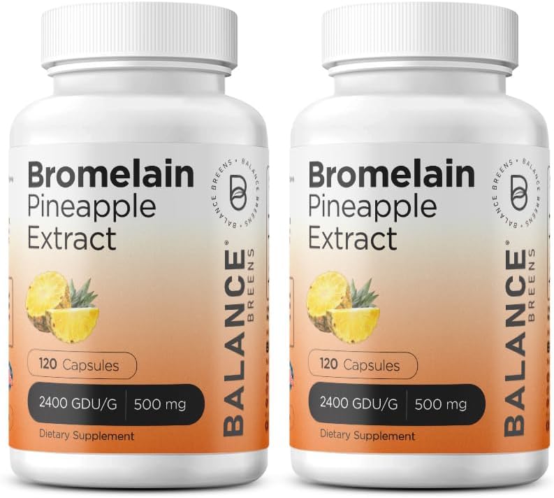 Balancebreens Bromelain 500mg, 120 Kapseln - Ananasextrakt Verdauungsenzym, unterstützt Verdauungs- und Gelenkgesundheitsergänzung