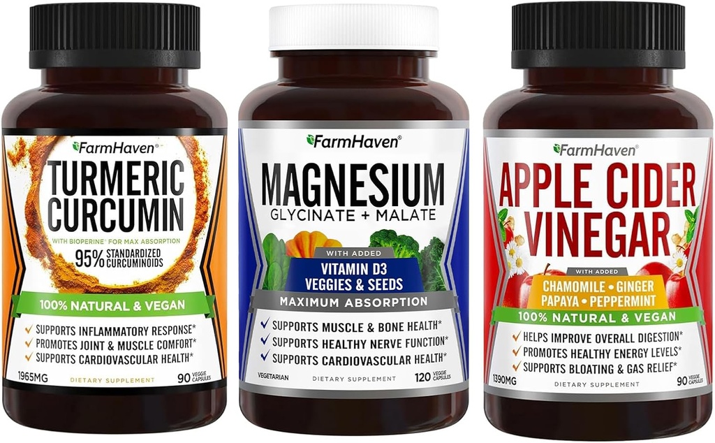 FarmHaven Magnesium + Milchdistel + Apfelessig