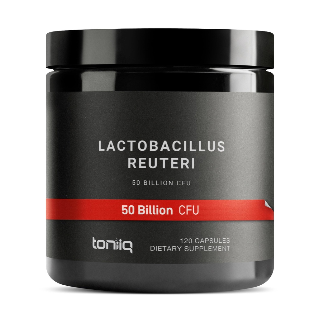Toniiq 50 Milliarden CFU Lactobacillus Reuteri Probiotic 50 mg pro Portion - L Reuteri Probiotics - Höchste CFU-Anzahl Lactobacillus Reuteri Probiotic - 120 Vegetarische Kapseln - 120 Portionen
