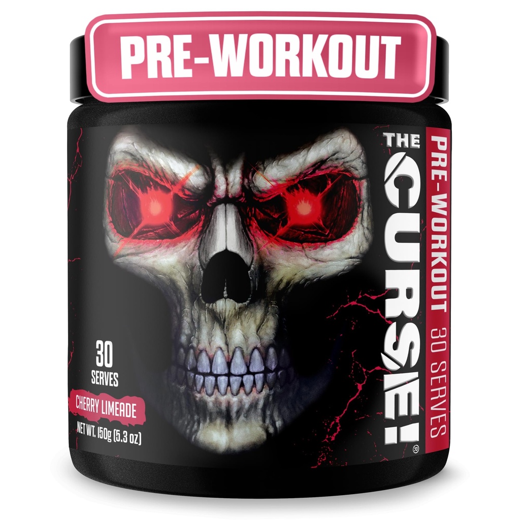 Der Fluch! Pre Workout Pulver für Männer & Frauen, Koffein, Beta-Alanin, Kreatin, L-Citrulline, 30 Servierungen, Kirsch Limeade Flavor – Boost Energy, Strength & Focus