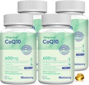 CoQ10 600mg Softgels à haute absorption CoQ10 Ubiquinol Supplement Reduced Form Enhanced with Vitamine E & Omega 3 6 9.