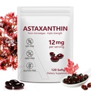 Astaxanthin Supplements 12mg 120 Softgels, Premium Astaxanthin Antioxidant Supplements, Dreifache Stärke Hautvitamine mit antioxidativer Aktivität, Unterstützt Augen-, Gelenk-, Gehirn-, Herz- und Immunsystem (1) (1)