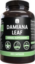 PURE ORIGINAL INGREDIENTI Damiana Leaf (365 capsule) No Magnesio o Filler di riso, Sempre Pure