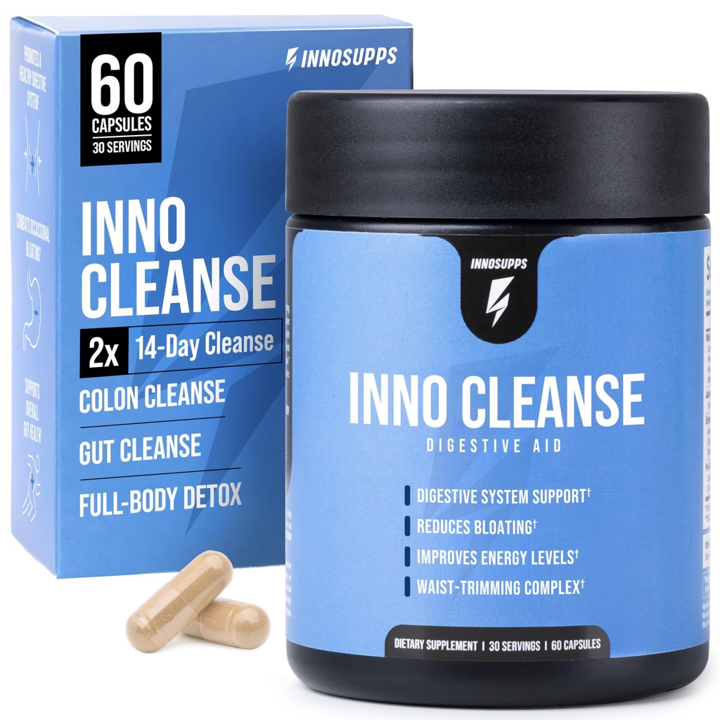 InnoSupps Inno Cleanse 14 giorni Colon & Detox Flush, Waist Trimming Complex, Gut Cleanse, Digestive System Support, Sgabello Softener & Ridotto Bloating & Rilievo di costipazione occasionale