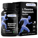 SANOVIA Magnesium Glycinate Sleep Support Supplement with L-Theanine, Chamomile & Melatonin Calm Nighttime Relax Formula, 150mg Elemental Magnesium, 200mg L-Theanine, 60 Vegan Capsules