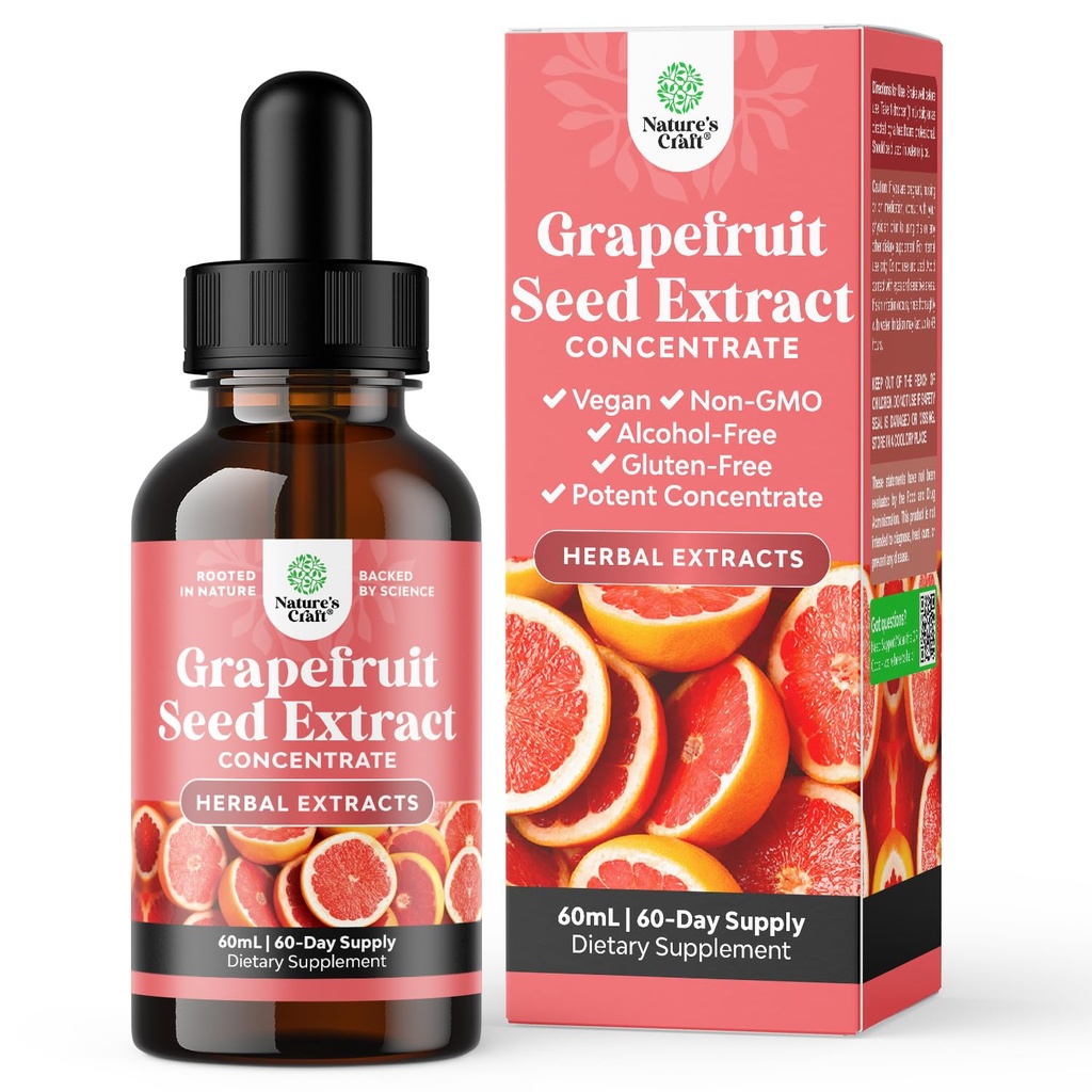 GSE Grapefruit Seed Extract Liquid - One Drop Daily - Super Concentrated Grape Seed Extract Liquid Drops Rich in Bioflavonoids & Polyphenole für Gut Health & Immune Support - 2OZ - 60 Portionen