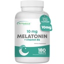 NutraBulk Melatonin Tablets – Quick Release Natural Nighttime Sleep Aid per adulti e bambini. (180 compresse)