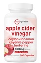 Micro Ingredients Apple Cider Vinegar Capsules | 4,800mg Per Serving, 300 Counts | 4-in-1 ACV Complex with The Mother | Ceylon Cinnamon, Cayenne Pepper & More | Immune, Digestion & Appetite Support