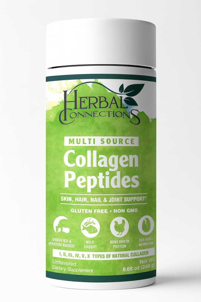 Polvere di peptidi di collagene - 10g tipi I II III IV V X Collagen + Probiotici & enzimi per il supporto della pelle dei capelli | Bovino di erba-Fed, Pesce di barbabietola, Brodo di ossa di pollo, guscio di uova | non aromaed, 16Oz