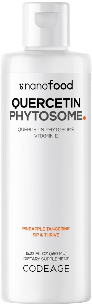 Codeflüssigkeit Quercetin Phytosome Supplement, Quercetin 1000 mg Dihydrat, 3-Monats-Versorgung, Immununterstützung, Sophora Japonica, Vitamin E, Liposomale Lieferung, Vegan, Non-GMO, 15.22 fl oz