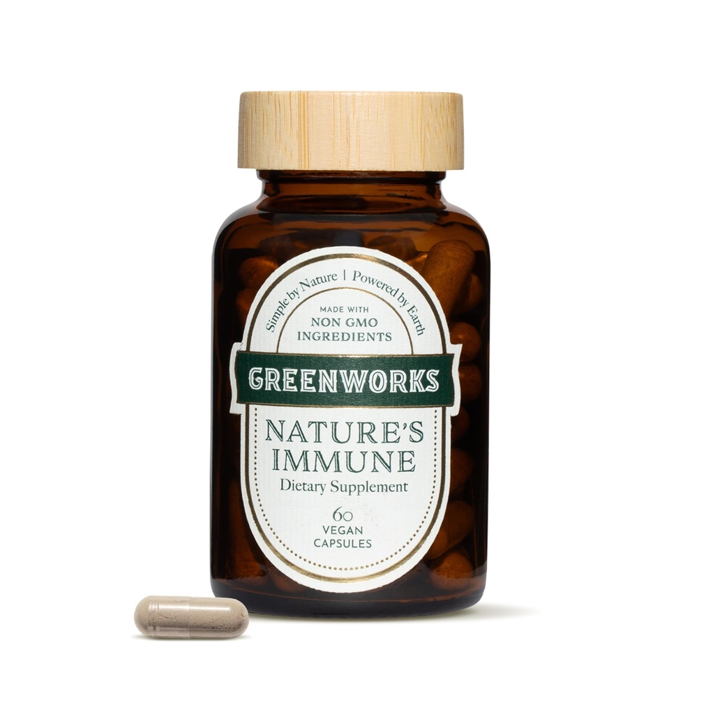 Greenworks Nature’s Immune – Organic Daily Immune Support mit Elderberry, Echinacea, Ginger, Turmeric & Medicinal Mushrooms – Vegan, Non-GMO, Gluten-Free – 30 Servietten
