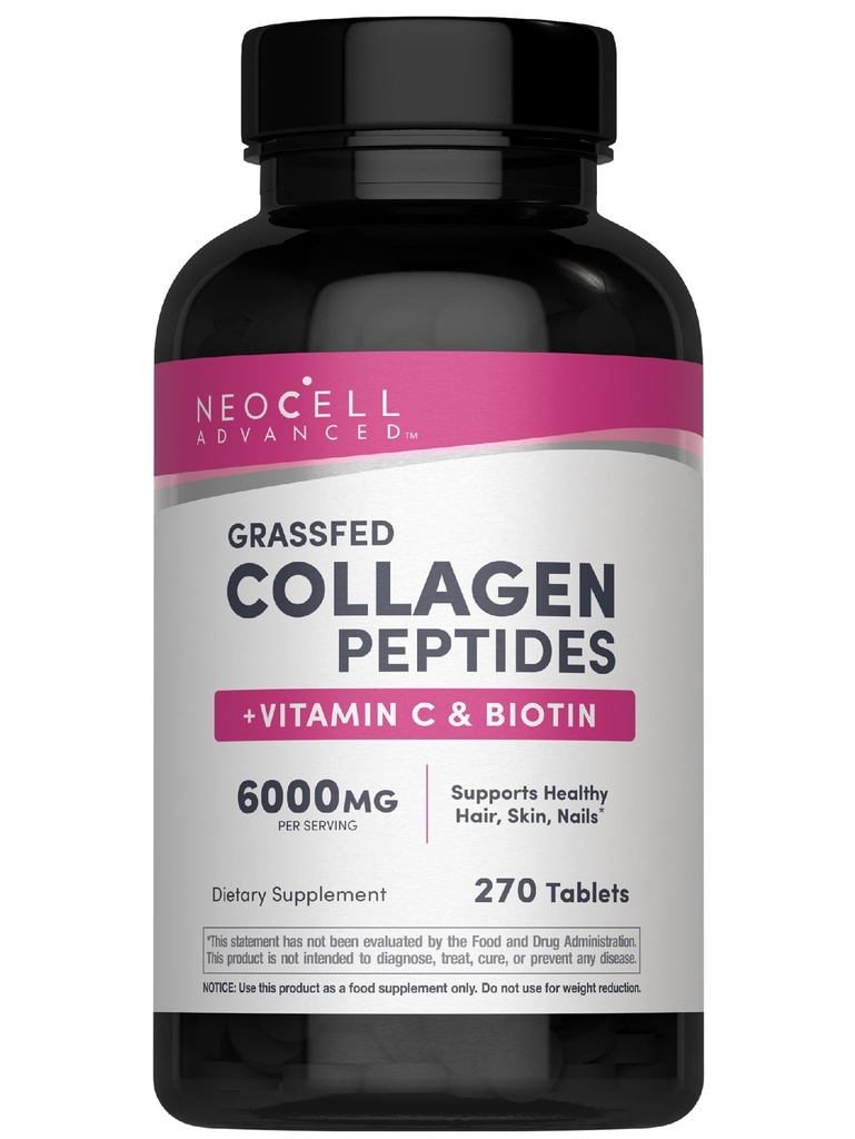 NeoCell Advanced Collagen Peptides | 270 Tablets | 6000mg | for Women and Men | with Vitamin C & Biotin | Non-GMO, Gluten & Soy Free