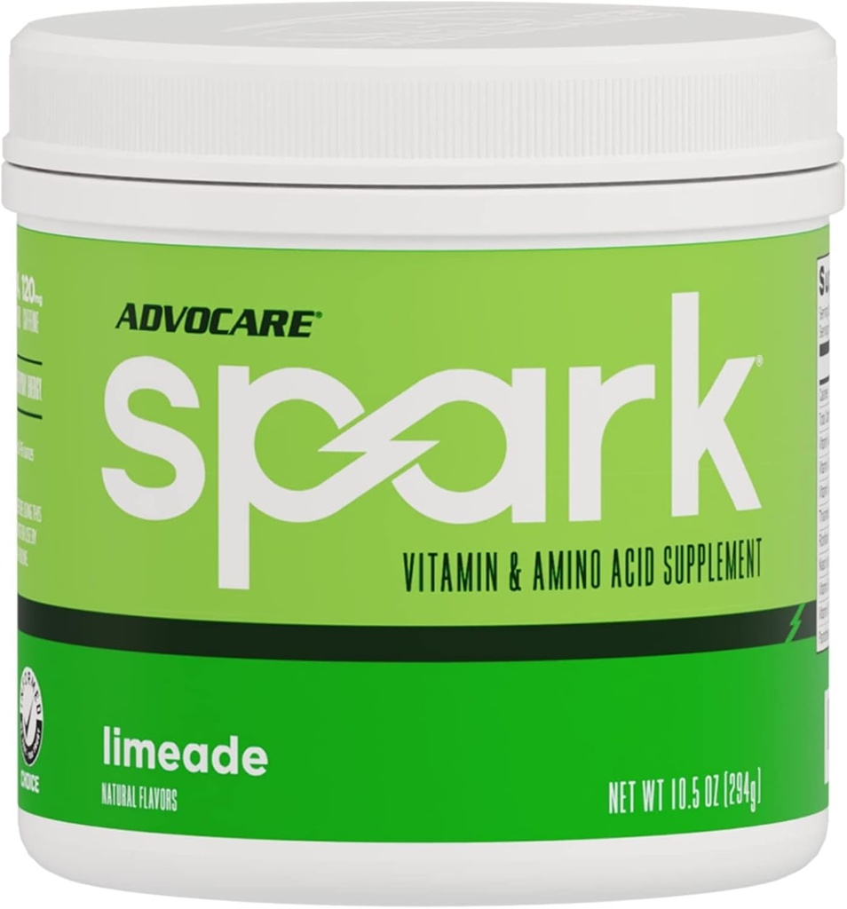 AdvoCare Spark - Energy Drink Mix - Vitamin & Amino Säure Supplement - Unterstützt Energie & Fokus - Tragbare Immununterstützung - Sugar-Free - Limeade (10