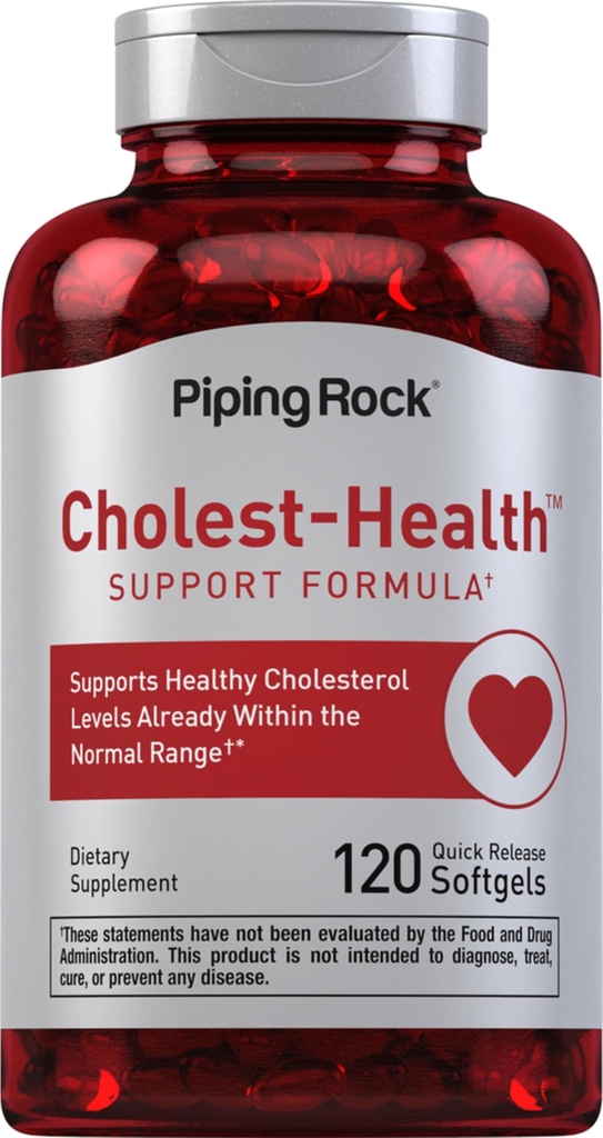 Piping Rock Cholesterol Health Supplement | 120 Softgels | Plant Sterols Formula | Non-GMO, Gluten Free