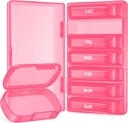 Vergrößern Weekly Pill Organizer, 7 Tage Pill Box Cases leicht zu öffnen, BPA-freie Medizin Organizer mit 7 Inner separate Pille Behälter für Vitamine, Fischöle, Ergänzungen