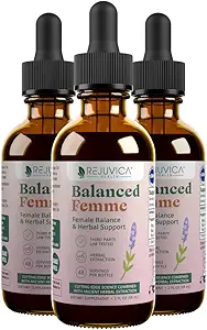 Rejuvica Health Balanced Femme - Soutien à la ménopause pour les flashs chauds et l'équilibre féminin - Livraison liquide pour une meilleure absorption - Black Cohosh, Dong Quai, Vitex, Maca Root & More!