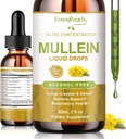 GREENPEOPLE Mullein Tropfen für Lunge & Lymphatic Drainage - 13-in-1 Botanische Mischung w/Marshmallow Root, Elderberry, Oregano für Atmungshilfe - Lung Detox für Raucher - Alkoholfrei, 2 fl