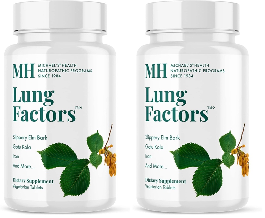 MICHAEL'S Health Naturopathic Programs Lung Factors - 120 Vegetarian Tablets - Nutrients for Lung Function - with Vitamin D, Calcium, and Magnesium - Kosher - 40 Servings (Pack of 2)