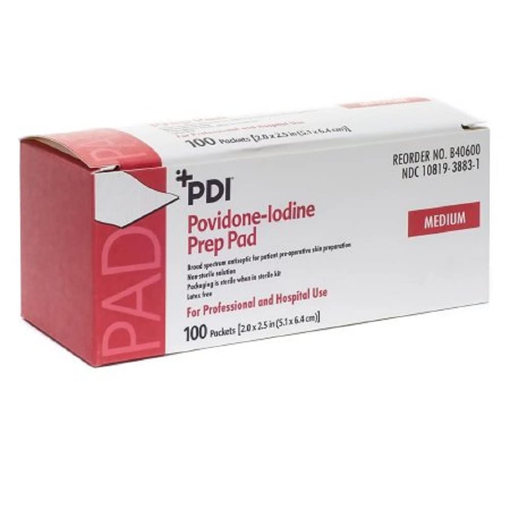 B40600 PT # B40600- Prep Surgical Pads PVP Iodio PDI Med 100/Bx by, monouso professionali PDI