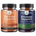 Bundle of Herbal Thyroid Support Complex - Potente Kelp Iodio con L Tyrosine Bladderwrack Selenium Ashwagandha e Herbal Prostate Supplemento per gli uomini - Saw Palmetto Extract Beta Sitosterol Green Tea