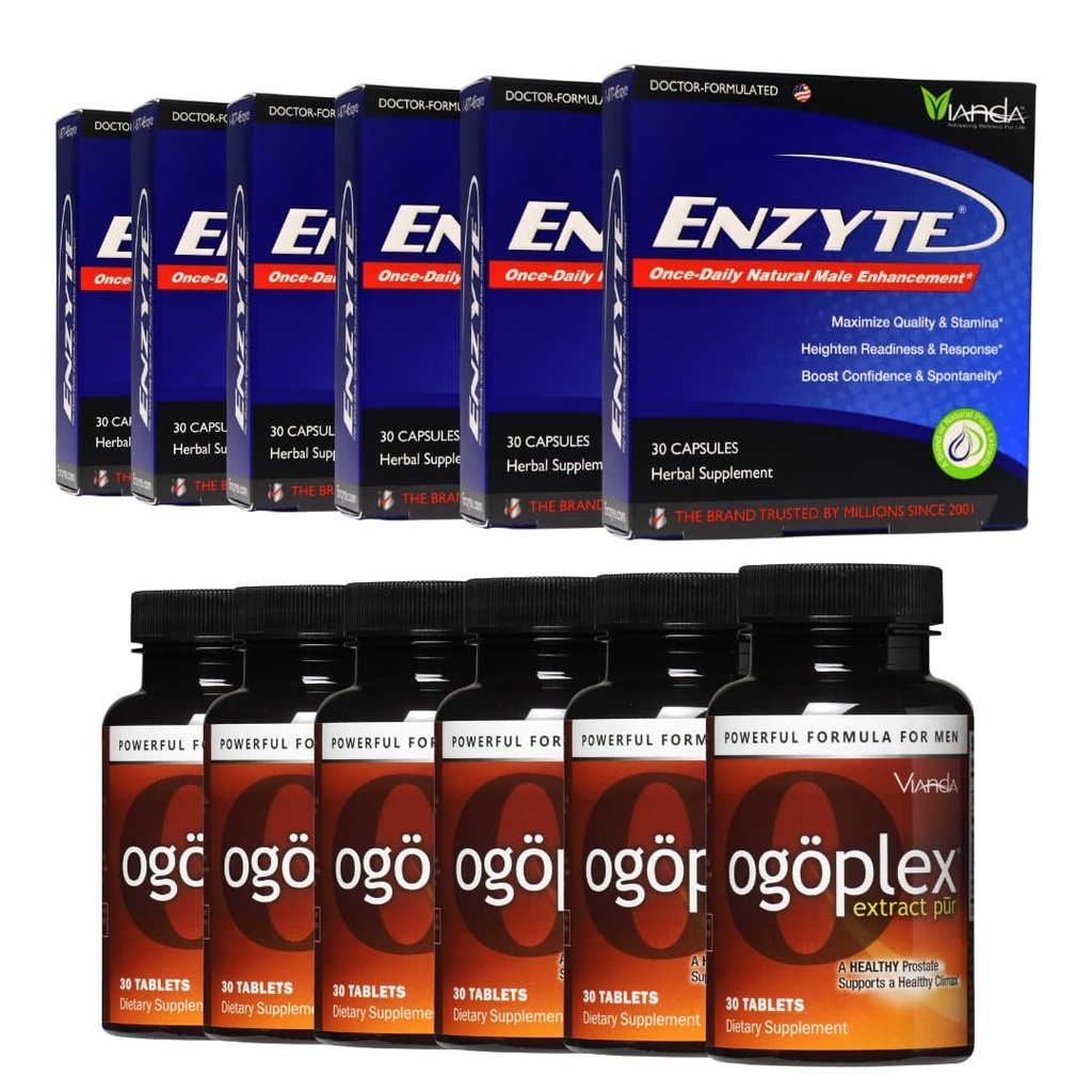 Enzyte & Ogoplex Bundle | Natürliche männliche Vitalität + Prostata & Urinary Health Support - 6-Pack jedes Bundle