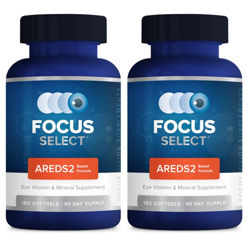 Focus Select AREDS2 Based Vitamin-Mineral Supplément pour les yeux - AREDS2 Based Supplément pour les yeux (360 ct. 180 Day Supply) - AREDS2 Based Low Zinc Formula - Eye Vision Supplément et vitamine
