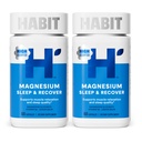 Habit Magnesium Sleep & Recover Supplement Dual Pack, Magnesium Glycinate, Vitamin B6, Lemon Balm, (120 Capsules, 1 Pack x 60 Capsules)