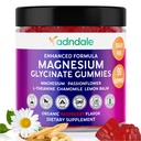 Adndale 90CT Magnesio Glycinate Gummies. Zucchero gratis chews per adulti e bambini. Sapore di lampone