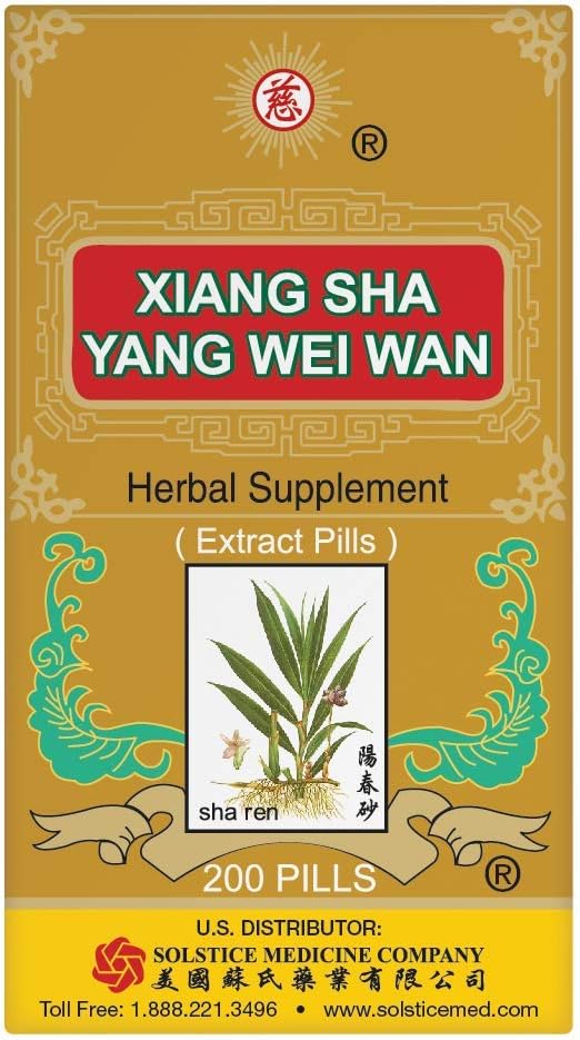 Solstice Medicine Company Xiang Sha Yang Wei Wan Herbal Supplemento (200 pillole) (1 bottiglia)