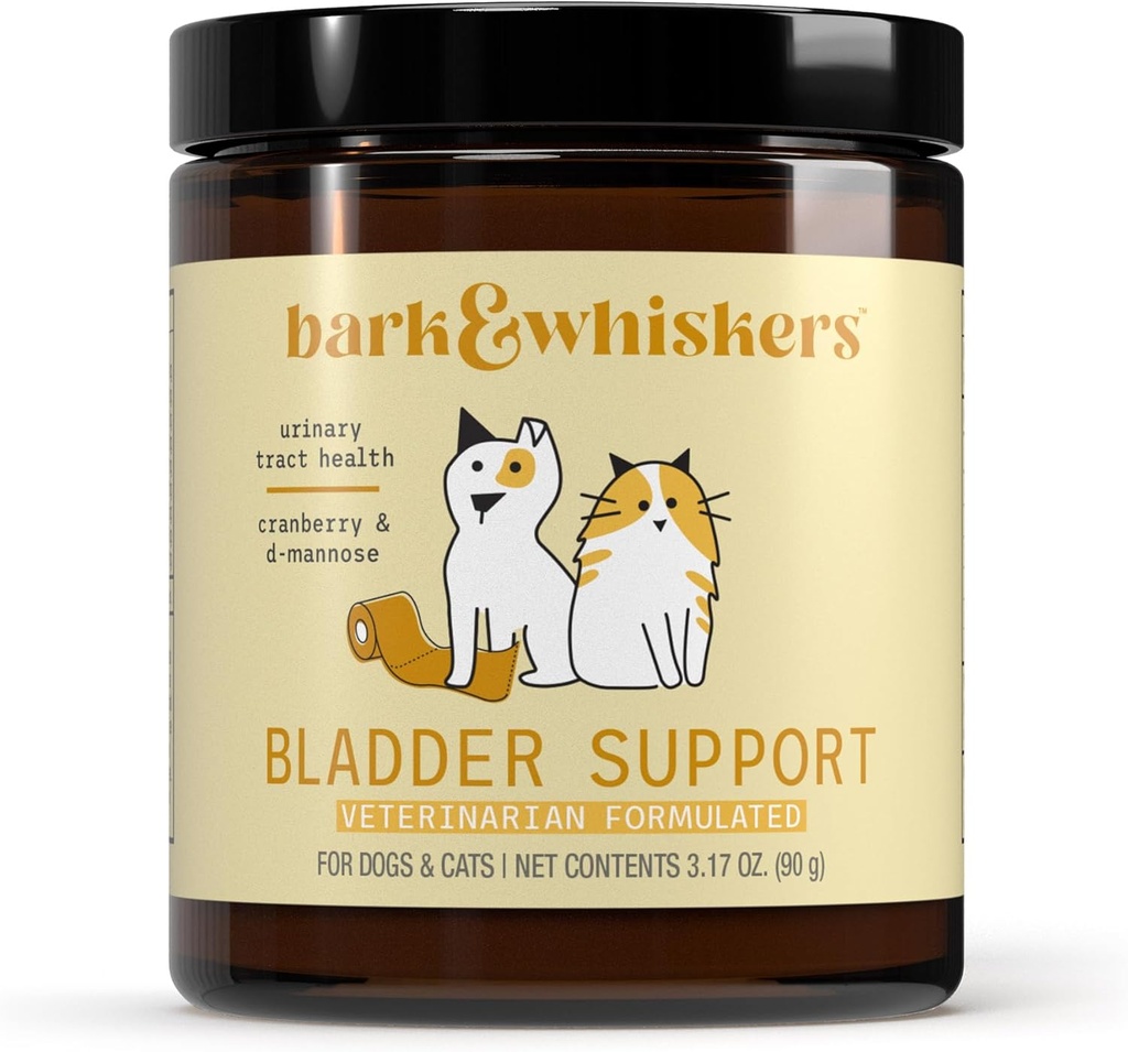 Bark & Whiskers Bladder Support, 3,17 Oz. (90 g), 90 Scoops, soutient la santé du piège urinaire, avec Cranbery & D-Mannose, Vet Formulé, non-OGM, Dr Mercola