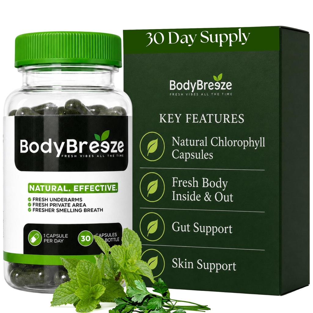 Supplemento deodorante interno | Clorofilla naturale 30 capsule per il controllo dell'odore del corpo, la salute del fegato e il respiro fresco | Vegan, il supporto di disintossicazione & salute della pelle | Eliminatore di odori per gli uomini e le donne