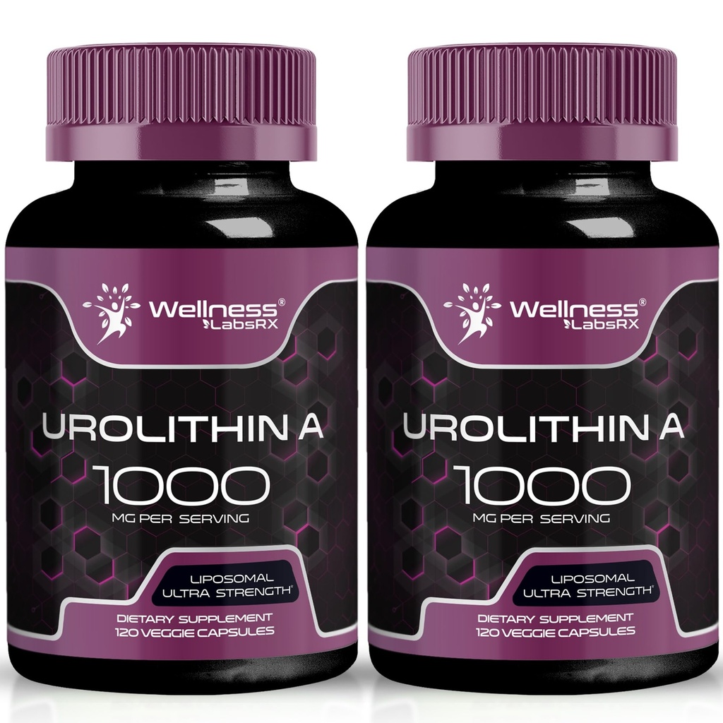 Urolithin A Supplement Capsules 1,000mg 98.9% Pure, Longevity and Anti-Aging Support Pack of 2
