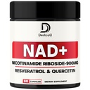 Supplément NAD avec le riboside de la nicotinamide, trans-résvératrol, quercetin - énergie cellulaire et réparation, vitalité, vieillissement en santé - 60 Nombre