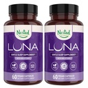 Nested Naturals Luna Sleep Aid - Non-Habit Forming Natural Sleeping Pills für Erwachsene mit natürlichen Inhaltsstoffen - Valerian Root, Melatonin, Kamille, Zitronenbalsam und mehr - 120 Vegan Kapseln