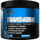 Evlution Thermogenic Fat Burning Support Powder Nutrition Trans4orm Fast Acting Energy Powder zur Unterstützung von schnellen Stoffwechsel Gewichtsverlust und Mental Fokus mit CLA Carnitine und Alpha GPC - Blue Raz