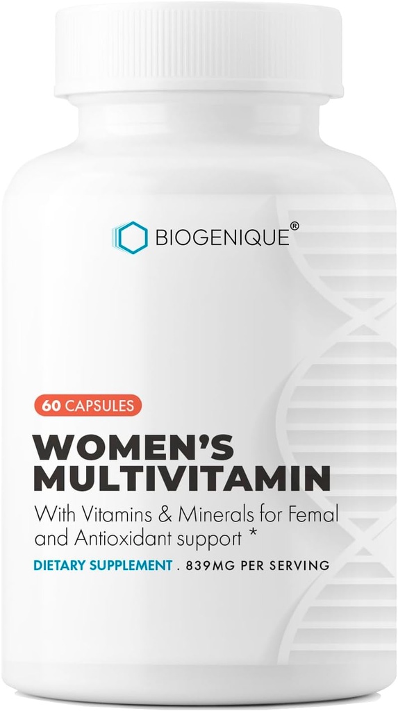 Frauen Multivitamin, Tägliche Vitamine für Frauen mit Vitaminen A, C, D, E, B-6 und B-12, Energiemetabolismus, Knochen & Immununterstützung, 60 Kapseln