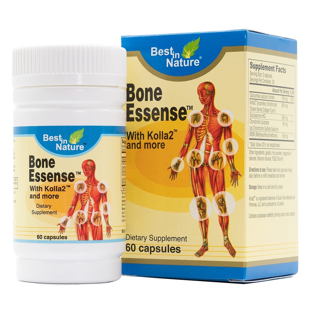 Bone Essense con Kolla2 (Type II Collagen) - Bone e Joint Health Supplement. (60 Conte)