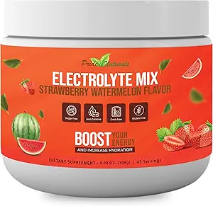 Polvere di elettrolito - Refreshing Workout Recovery Electrolytes, Sugar Free, Gluten Free & Vegan, Pure Keto & Paleo Hydration Beverage, Immune Boosting Vitamins (198 Grammi, Anguria di fragole)