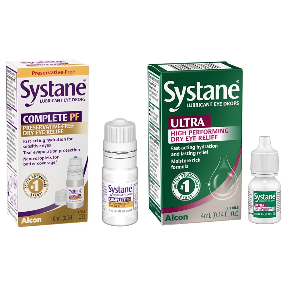 Systane Komplette PF Multi-Dosis Konservierungsmittel Freie Trockene Augentropfen 10ml & Ultra-Schmiermittel Augentropfen,0.14 Fl Oz (Paket von 1)