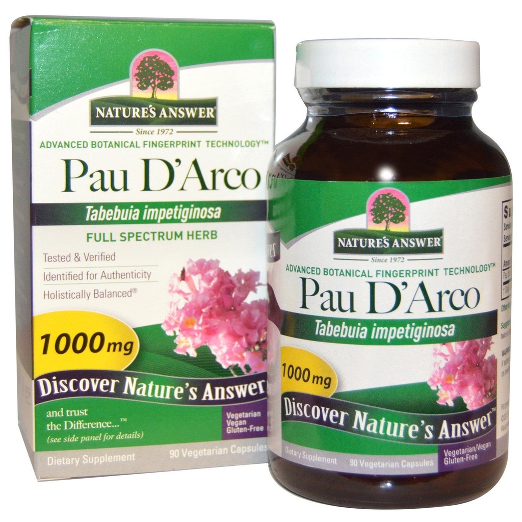 La risposta della natura Pau D'Arco Inner Bark | Supporta il sistema immunitario sano | aiuta a mantenere la flora intestinale | Alcohol-Free, senza glutine, Kosher Certified & Vegan 90ct.
