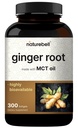 Estratto di radice di zenzero di NatureBell con olio di MCT – 300 Softgels | Supplemento di zenzero per uso quotidiano | Alimentazione di 5 mesi | Non OGM, Gluten Free