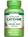La verità della natura Cayenne Pepper Capsule | 40,000 HU | 100 Count | con Ginger Root | Non-GMO & Gluten Supplemento gratuito