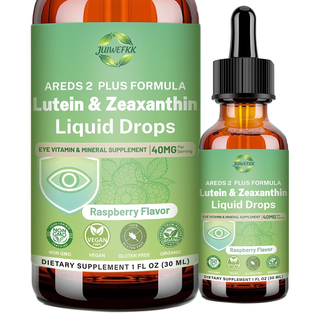 Lutein und Zeaxanthin Supplement Liquid Drops 40mg AREDS 2 Plus Eye Vitamin & Mineral Supplement mit Vitamin C E Zink Kupfer für Blue Light Protection Eye Health Support Non-GMO, Glutenfrei