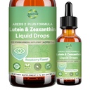 Luteina e Zeaxanthin Supplemento gocce liquide 40mg AREDS 2 Plus Vitamina occhio e integratore minerale con vitamina C E rame di zinco per la protezione della luce blu Supporto per la salute degli occhi Non OGM, senza glutine