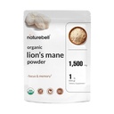 NatureBell Bio Lions Mane Powder 1.500mg pro Servierung, 1lb | Whole Fruiting Body & Mycelium Mushroom Source – Focus, Memory & Immune Health Supplement – Non-GMO, Vegan