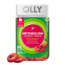 Métabolisme OLLY Anneaux gommy, Métabolisme et énergie cellulaire Supplément à croquer,* vinaigre de cidre de pomme, vitamine B12, picolinate de chrome, aromatisé par les pommes, approvisionnement de 60 jours - 60 Nombre